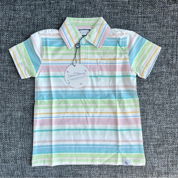 NWT SweetHoney Boy’s Striped Polo Shirt Size 3T - Picture 1 of 7